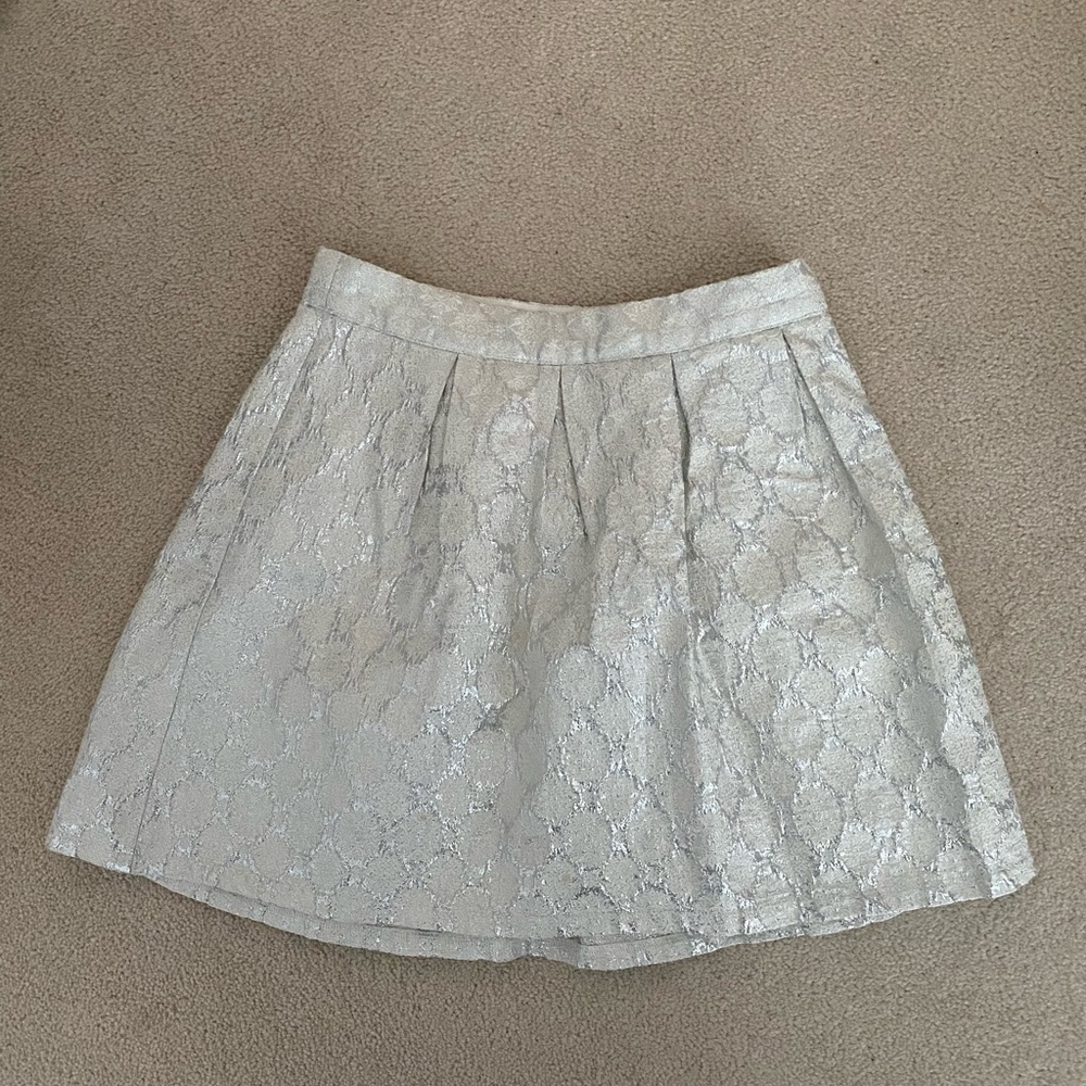 Silver jacquard skirt